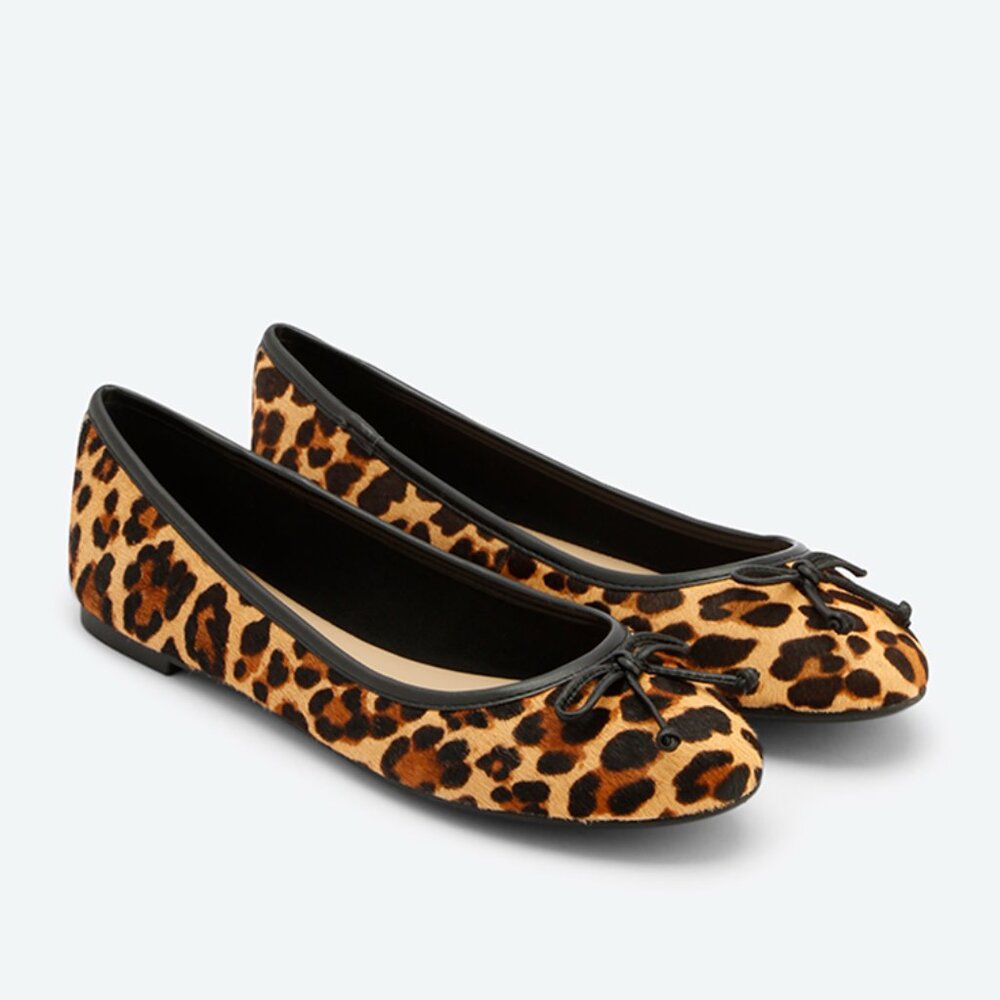 Aldo Leopard Print Ballet Flats in Tan and Black
